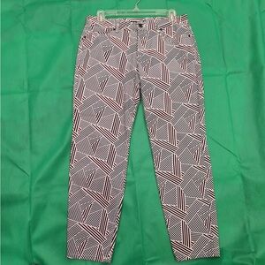 Theory Striped Navy Blue, Red and White Pants